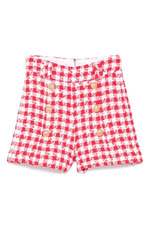 red viscose shorts BALMAIN PARIS KIDS | BW6A69E0203100RO